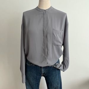 Violet + Claire - Grey Long Sleeve Button up Blouse / Shirt